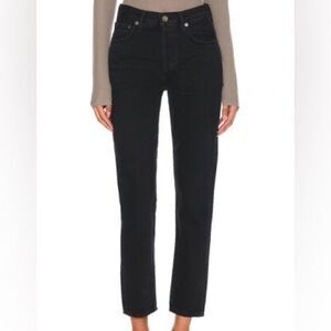 Agolde Black High-Rise Straight Jeans